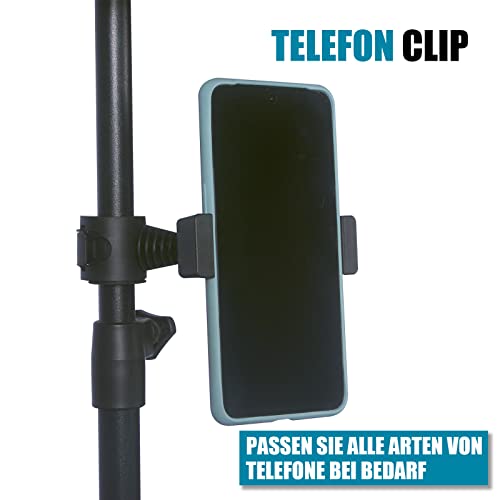 GLEAM Notenständer - Zweifachnutzung Tischbuchständer aus Metall mit Tragetasche, Mappe und Klammer 5 in 1