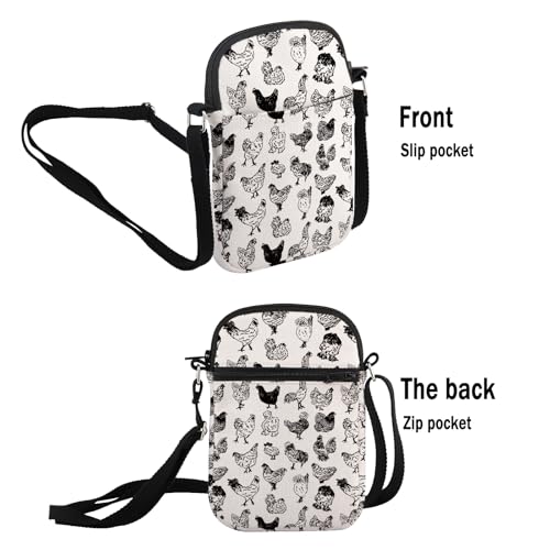 G2TUP Chicken Lover Gift Chicken Design Crossbody Bag Chicken Mom Travel Bag Farm Mom Gift2