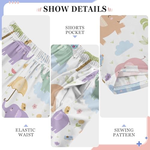 ZZXXB Colorful Elephants Boys Long Pants Soft Trousers Elastic Waist Kids Lounge Bottoms with Pockets S-XL4