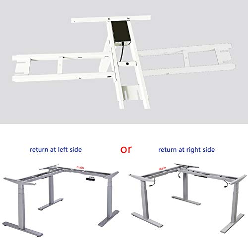 Vwindesk Vj301 L Shaped Electric Height Adjustable Standing Corner Desk Frame Only W/Triple Motor, Ergonomic Sit Stand Up Height Adjustable Steel Base With Digital Memory Keypad (Black) #TOP5
