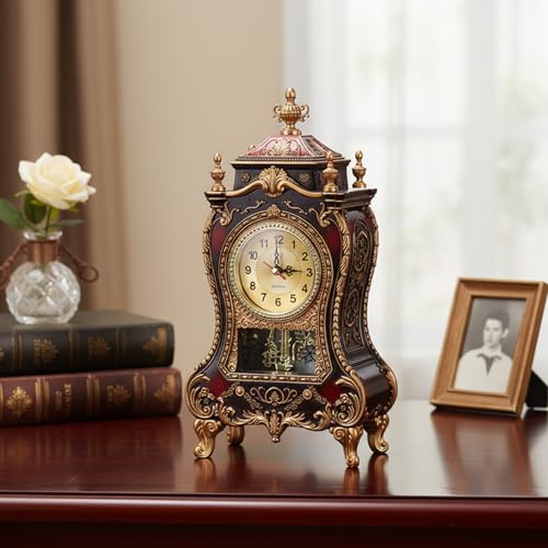 Reloj Despertador Vintage de Plástico con 16 Melodías y Campanilla Cada Hora 5