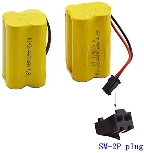 Blomiky 2 Cuboid 4.8V 700Mah Aa Nicd Rechargeable Battery Sm-2P Connector For Hy800 F1 F3 Rc Boat And Rc Bus Rc School Bus F1 Battery 2 Pack #TOP2