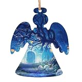 Adornos de madera de Navidad para decoración de árbol, Halloween, tumba brillante, bosque brillante, decoración de árbol de Navidad, bola de decoración del hogar (forma de muñeco de nieve)