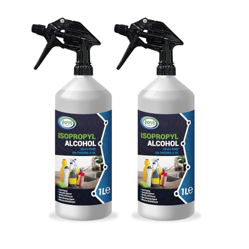 Isopropyl Alcohol 99.9% Pure | Lab Grade IPA | Isopropanol 2 X 1 Litre | Rubbing Alcohol for Cleaning and Disinfecting | Solvent for Electronics, Windows, Glass, Appliances