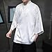HZCX FASHION Cardigan Kimono for Men Black Silk Satin Robe Mens Lightweight Traditional Hanfu Silky Chinese Dragon Shirt(White,X-Large)