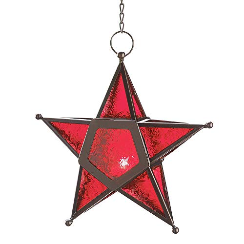 Gallery of Light 12288 Red Glass Star Lantern, Multicolor