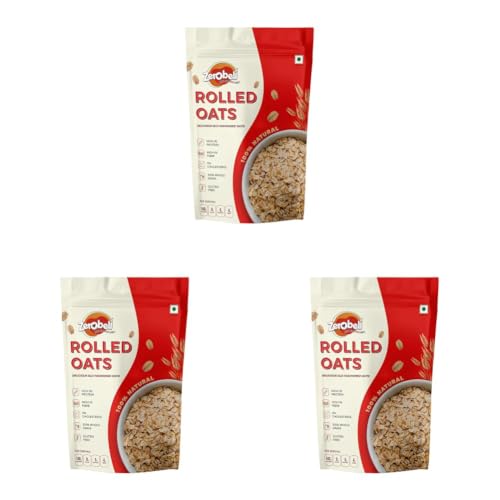 Image of Zerobeli Rolled Oats 1kg | 100% Natural & Wholegrain | High Protein & Fiber | Heart Healthy Breakfast Cereal | No Added Sugar | Ideal for Weight Management, Smoothies, Overnight Oats & Baking Recipes