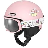 Odoland Kit Casco de Esquí con Gafas para Niños y Niñas,PS