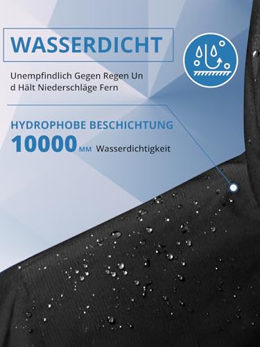 OutPro 3-in-1 Winterjacke Damen Wasserdicht Winddicht Skijacke Outdoor Wandern mit Fleece Gefüttert Doppellagige Abnehmbare Kapuzen-Funktionsjacke für Ski, Bergsteigen, Reisen Schwarz M