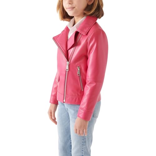 Trifoliate Girls Biker Jacket Fashion Moto Faux Leather Outerwear Jackets for Kids (7-16)3