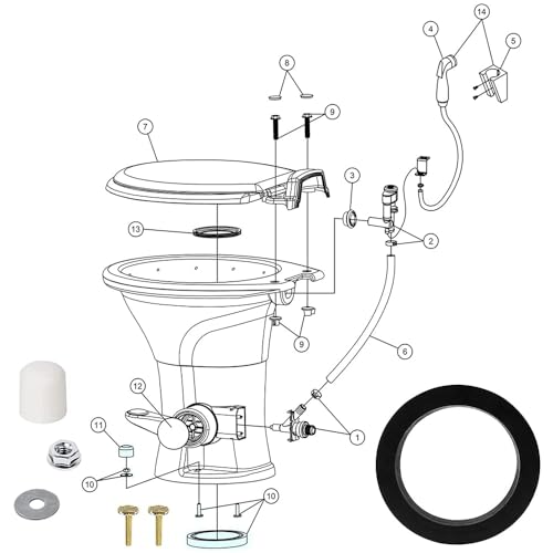 Image of Premium RV Toilet Seal - Compatible with 300 /310 /320, Flawless Replacement for 300 310 320 Toilets, Includes Repair Kit