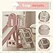 Toddler Slide,Kids Climber Slide with Storage Space and Non-Slip Steps,Indoor Outdoor Playset with Basketball Hoopa and Telescope,Slide for Toddlers Age 1-3 (Pink)