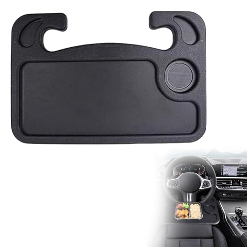 Multifuncionales Negros para Automóvil,Mesa para Volante de Automóvil,Mesa de Bandeja para Volante de Coche,Bandeja Multifuncional Portátil,Mesa de Escritorio Portátil con Volante de Coche