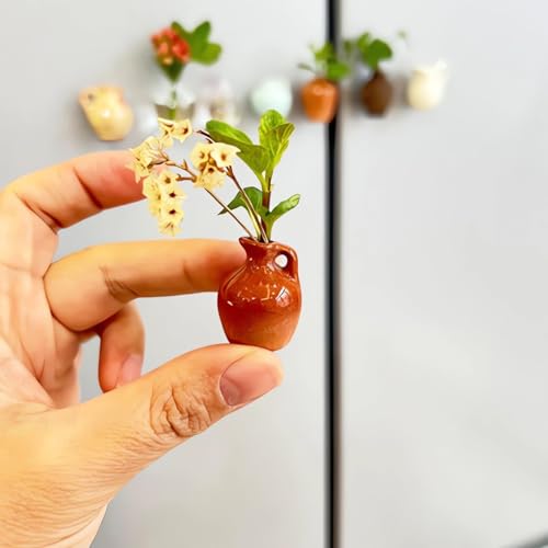 8PCS Mini Imán Florero Cerámico para Refrigerador miniatura 5