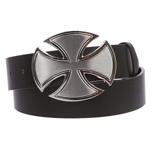 1 1/2 Inch Snap On Celtic Maltese Cross Buckle Black