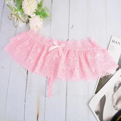 Sissy Lace Panties Men Ruffled Panties Thongs Mini Skirt Thongs Gay Lingerie4