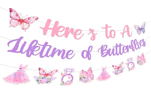 Bannière papillon fête prénuptiale violette et déco DIY