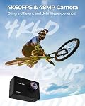 4K60fps Appareil photo - Caméra étanche avec 64G SD Carte 48MP HD WiFi Caméra avec EIS 40M Caméra sous-marine grand angle Caméra de sport avec 2 * 1350 mAh Accessoires de montage de casque pour batteries