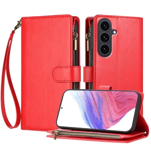 Étui pour Samsung Galaxy A32 5G rouge à fermeture éclair protection intégrale