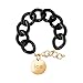 ICE Jewellery - Chain bracelet - Black - Bracelet mailles XL de couleur noire pour femmes fermé d’une médaille dorée (020354)