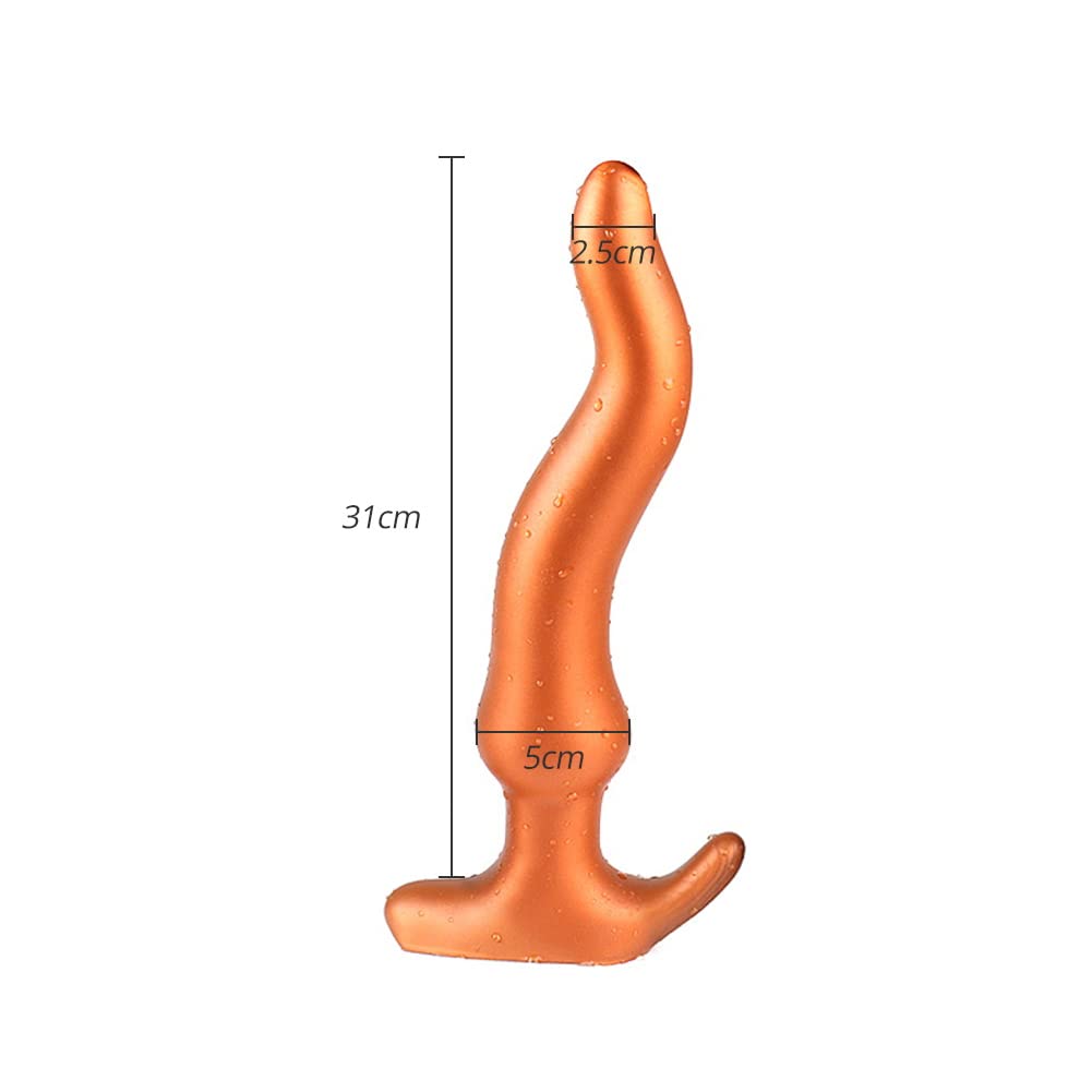 SXOVO Plug Anale in Silicone 31cm Plug Analesex Toy Extra Lungo Butt Plug Morbido Dildo Anale per Stimolazione della Prostata Massaggio Punto G Sex Toys per Uomo Donna Coppie (M)
