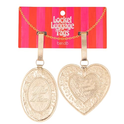 ban.do Luggage Tag Set of 2, Gold Lockets