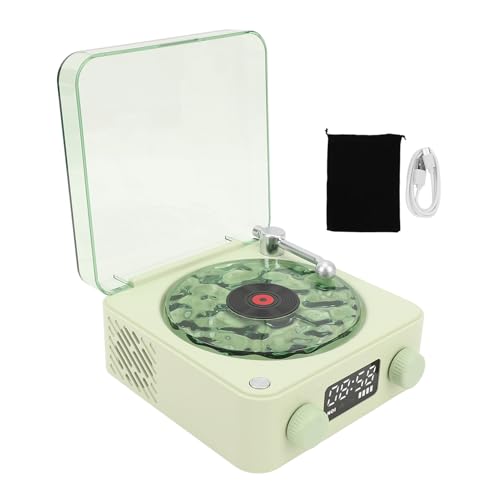 Tocadiscos vintage Bluetooth ideal para regalo con reloj y altavoz 6