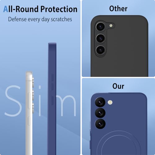 Coque Samsung S23 MagSafe antichoc protégeant des rayures avec silicone bleu fin - 3