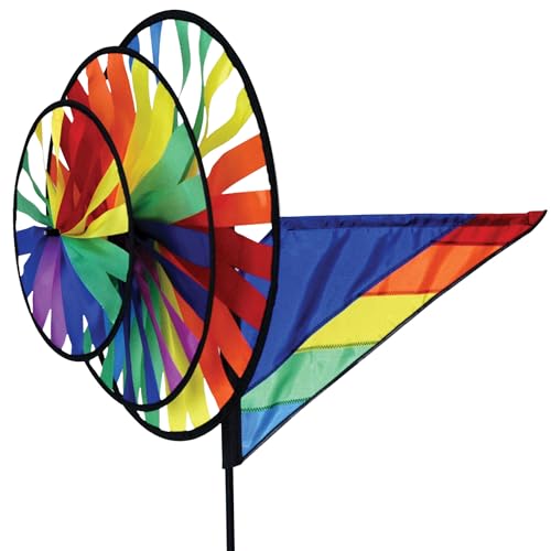 Premier Kites Triple Spinner Rainbow – Eye-Catching Garden Spinner with