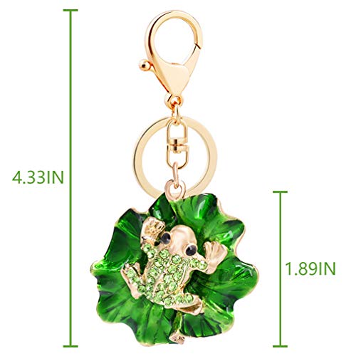 Cute Frog Shape Crystal Rhinestone Sparkling Keychain Bag Pendant Handbag Charm for Women Girls4