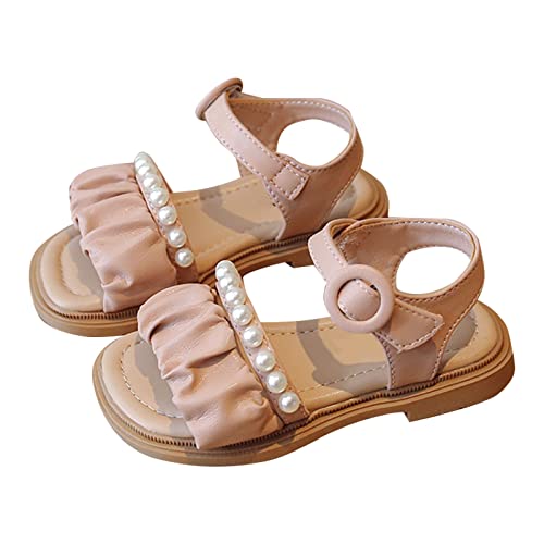 Pool Shoes for Toddlers Girls' Sandals Summer Children's Soft Sole Shoes Pearl Decoration Fashion Girl Toddler Sandals