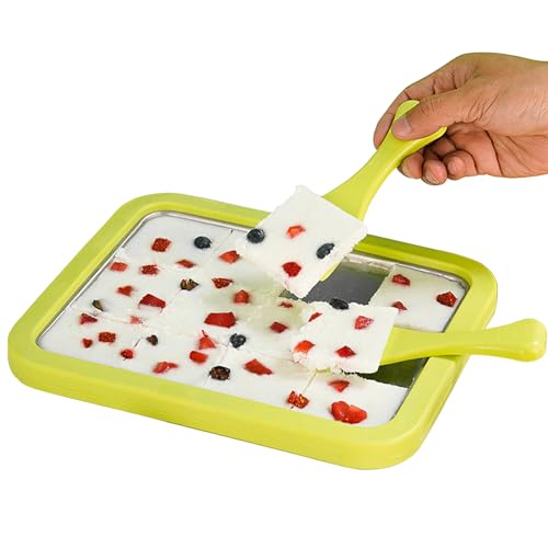 TuToing Helado Roller Maker Pan, Máquina de Yogur Helado, Máquina para Hacer Helados en Rollo con 2 Espátulas para Hacer Helados, Helados para Sorbete, Yogurt Congelado, Gelato (Verde) TuToing Helado Roller Maker Pan, Máquina de Yogur Helado, Máquina para Hacer Helados en Rollo con 2 Espátulas para Hacer Helados, Helados para Sorbete, Yogurt Congelado, Gelato (Verde)