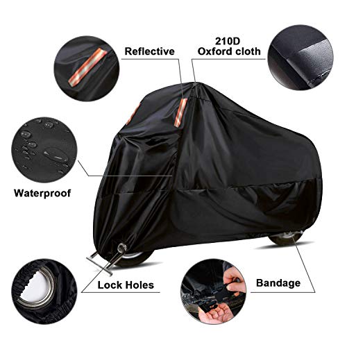 Winpower Outdoor Waterproof Motorcycle Cover All Weather Protection Winter Snow Universal Motorbike Bike Vehicle Cover, 116 X 43 X 55 Inch,4Xl #TOP1