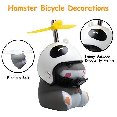 image for wonuu Duck Bike Bell with Light and Helmet Cute Hamster Bicycle Horn, 