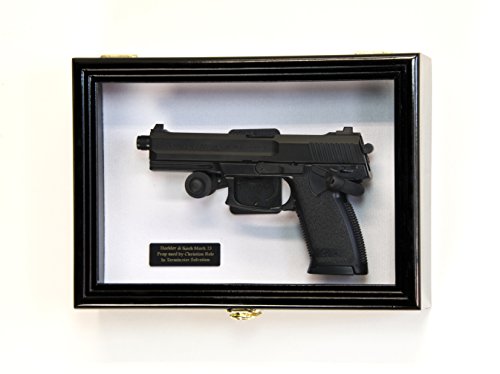 Single Pistol Display Case Wall Mount Solid Hardwood Cabinet Gun Holder