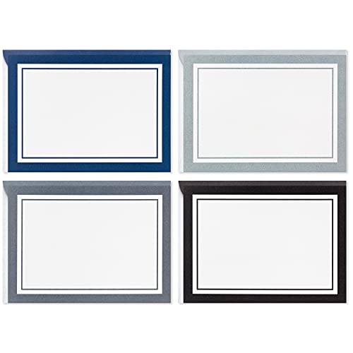 Hallmark Blank Cards Assortment with Organizer, Black & White Stripes (40 Note Cards with Envelopes)...