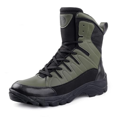 Bacca Bucci Men's Lace Up Boots, Olive, 12