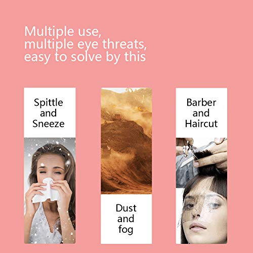 Laza 100pcs Hairspray Salon Shield Disposable Barber Hair Cutting Face Microblading Permanent Shower Protective Visor for Kids Cosmetic Makeup Eyebrow Tattoo Eyelid Surgery Aftercare