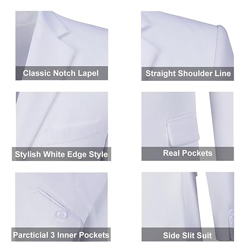 Image of Mens Suit Solid Two Button Slim Fit Suit Set for Wedding Formal Business Suit Men 3 Piece Suit Blazer Vest Pants Set
