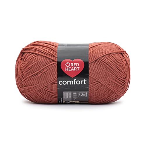 Image of Red Heart Comfort Burnt Orange Yarn - 1 Pack of 16oz /454g - Acrylic - 4 Medium (Worsted) - 867 Yards - Knitting /Crochet