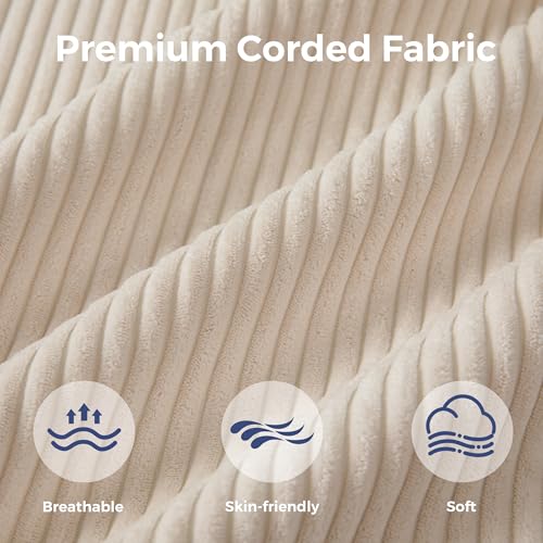 Image of MAXYOYO 132 inch L Shaped Modular Sectional Sofa with Ottoman, Cloud Boneless Couch with Layered Cushion, Upholstered Sofa in a Box, Flexible Module Combination for Living Room, No Assembly, Beige