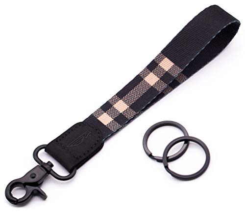 Image of POCKT Keychain Wristlet for Women and Men, Cute Wrist Lanyard for Keys, Short Key Chain Strap for Car Keys, Wallet, ID Badge & Phone | Plaid