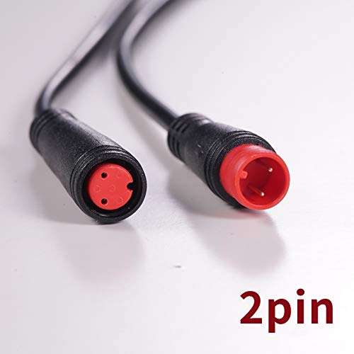 Baluoqi Extension Cable 2Pin/3Pin/4Pin/5Pin/6Pin/7Pin/8Pin/9Pin Waterproof Plug Works For Electric Bicycle Light/Throttle/Ebrake/Display Ebike Parts Extend Cable (2Pin 80Cm) #TOP6