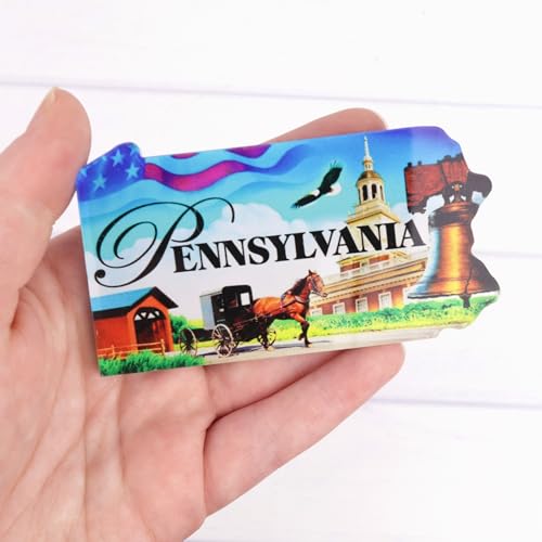 Imán acrílico estado Pennsylvania para refrigerador miniatura 3