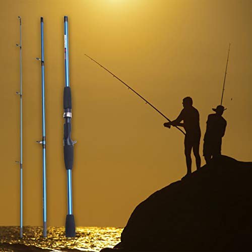 BESPORTBLE, vara de pesca telescópica desmontável, três seções para viagens de barco em água salgada