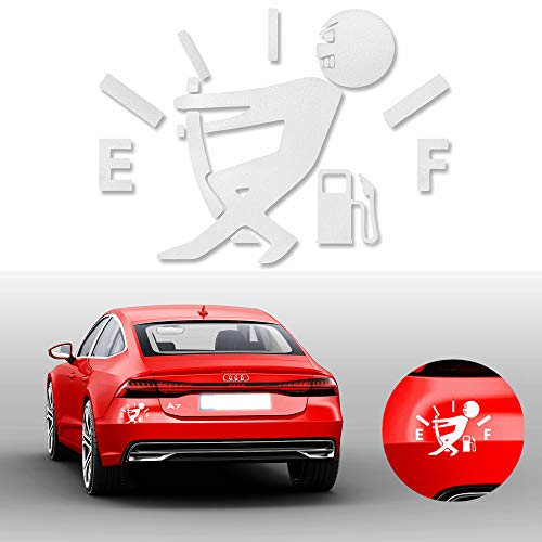 1 Pcs Funny Car Stickers, Pull Fuel Tank Pointer To Full, Reflective Vinyl Car Decal Sticker, Car Styling Decoration Accessories (White) #TOP1