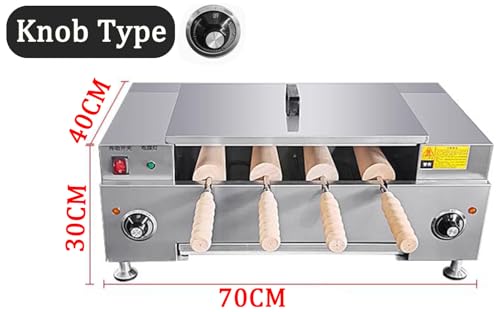 Genérico Kominek do pieczenia ciast, komercyjny grill 3000 W z 4 rolkami i cyfrowym wyświetlaczem do lodów i bułek (gałka)