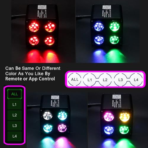 Image of AKEPO 4 Color 36W RGBW Twinkle Fiber Optic Light Source Only, 4 Ports RGBW Twinkle + Music Activated + Bluetooth APP Control + 28-Key Remote Control for Car Home Starlight Headliner