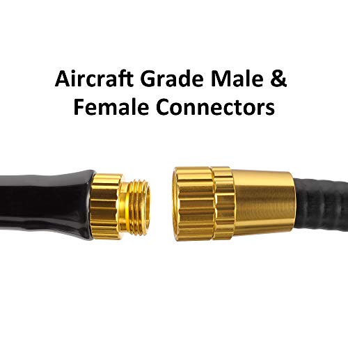 Giraffe Tools Reinforced Garden Hose 5/8 In X 50 Ft, Never Kink Pvc Water Hose Heavy Duty, Male To Female Brass Fitting #TOP3