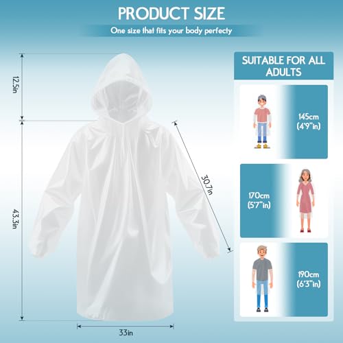 3 Pack Disposable Raincoat For Adults,Raincoat Adults for Men and Women with Hood Family Pack,Emergency Rain coat For Camping,Travelling,Festivals Essentials4